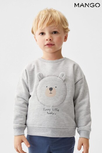 Mango Grey Embossed Bear Sweatshirt (518885) | £15