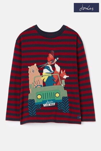 Joules Jack Red Long Sleeve Artwork T-Shirt (518929) | £18.95 - £20.95