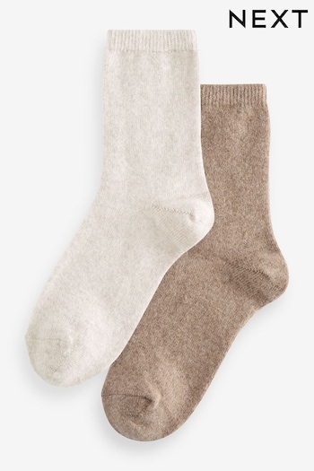 Neutral Thermal Merino Wool Blend Ankle Socks with Cashmere 2 Pack (519042) | £12