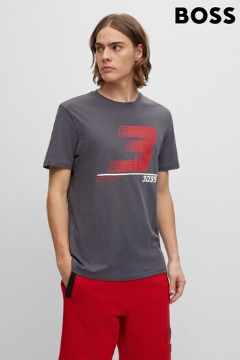 BOSS Grey Racing Print Regular Fit T-Shirt (519053) | £45