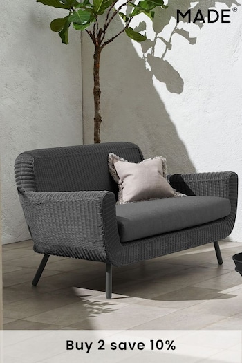 MADE.COM Dark Grey Jonah Garden 2 Seater Sofa Polyrattan (519195) | £849
