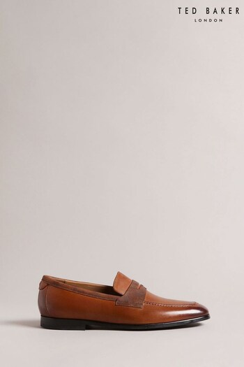 Ted Baker Natural Adlerrc Debossed Leather Saddle Loafers (519318) | £130