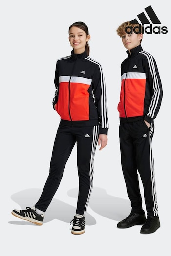 adidas Red/Black Sportswear Essentials 3-Stripes Tiberio Tracksuit (519404) | £38