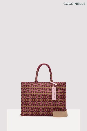 Coccinelle Pink Never Without Monogram Tote Canvas Bag (519458) | £260