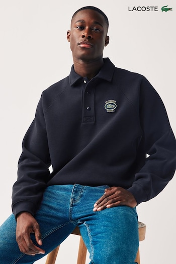 Lacoste Heritage Jersey Long Sleeve Polo Rugby Black Shirt (519619) | £145