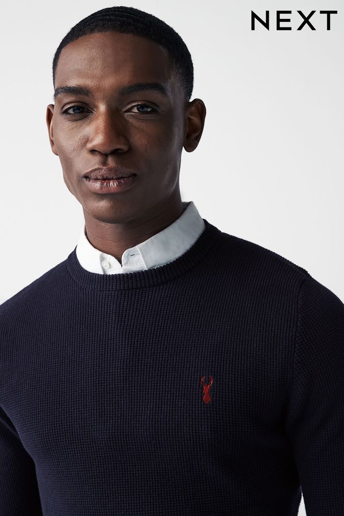 Buy Men s Jumpers Mock Shirt Neck Knitwear Online Next UK