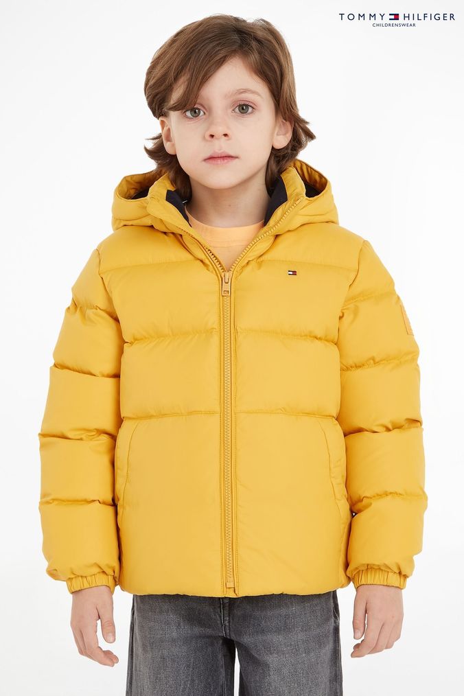 Yellow puffer jacket tommy hilfiger deals