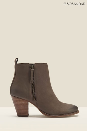 Sosandar Natural Block Heel Ankle Kims Boots (520302) | £99