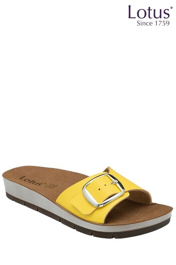 Lotus Yellow Open-Toe Mule Sandals (520363) | £40