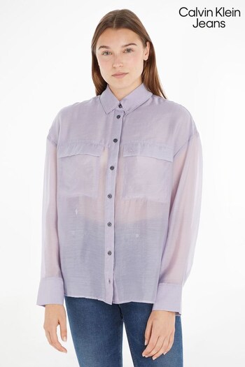 Calvin Klein Jeans Purple Sheer Long Sleeve Shirt (520458) | £85
