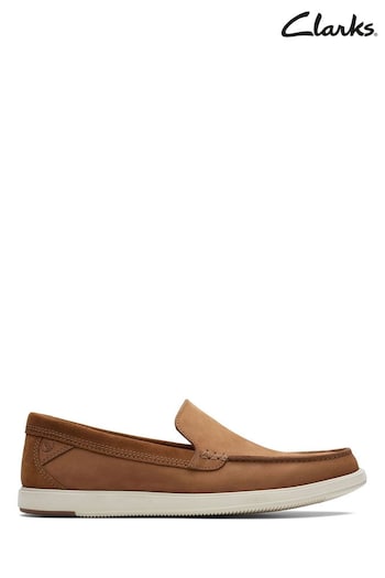 Clarks Natural Nubuck Bratton Loafers Shoes (520848) | £80