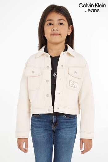 Calvin Klein Jeans Girls White Workwear Jacket (521290) | £90