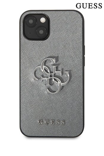 Guess road Grey iPhone 13 Pu Saffiano Case with Big 4G Silver Logo (521329) | £40