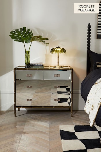 Rockett St George Mirror Bamboo 4 Drawer Gifts £20 and Under (521438) | £969