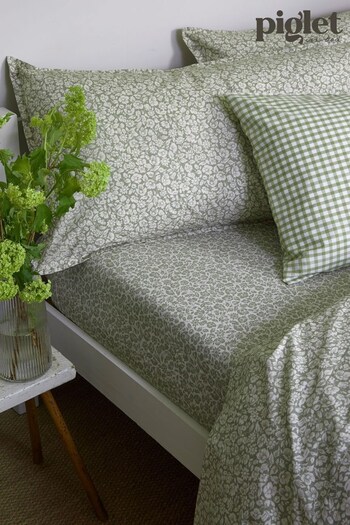 Piglet in Bed Green Pillowcase Pair (521532) | £35