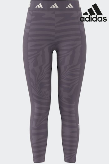 sleeve Purple Techfit Printed 7/8 Leggings (521913) | £38