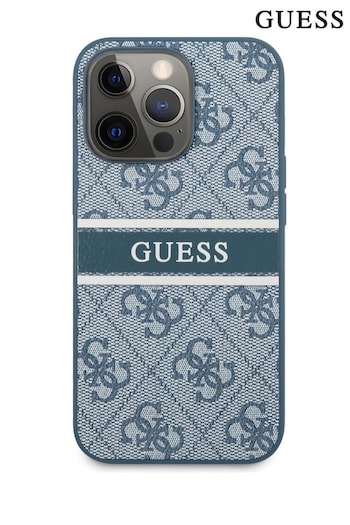 Guess Blue iPhone 13 Pro Max 4G Pu Leather Case with Printed Stripe (522189) | £40