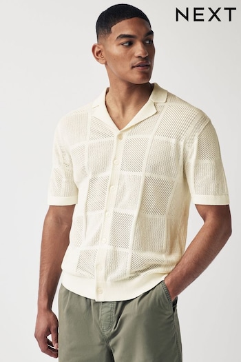White Relaxed Crochet Button Through Shirt (522450) | £36