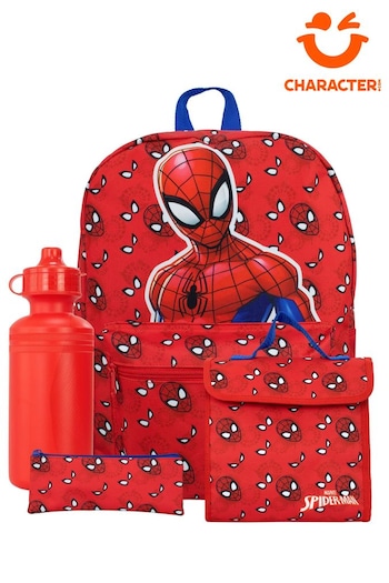 Character Red Spiderman 4 Piece Backpack Set (522494) | £33