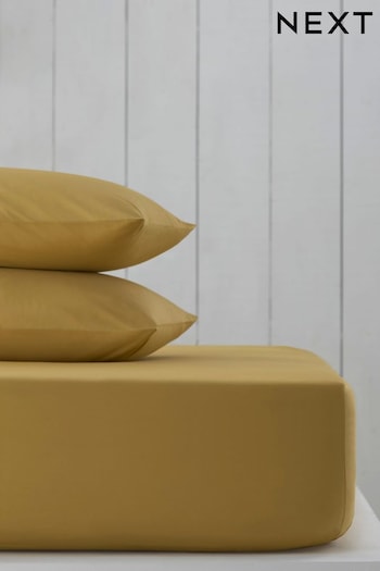 Yellow Cotton Rich Deep Fitted Sheet (522567) | £12 - £19