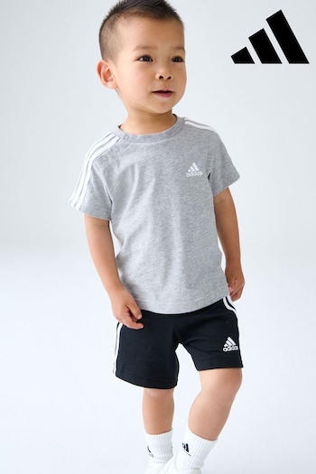 adidas Grey/Black 100% Cotton Essentials Sport Set (522612) | £23