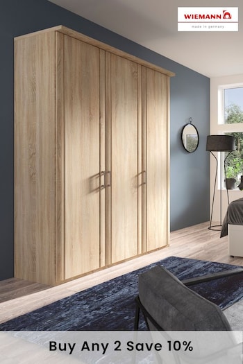 Wiemann Rustic Oak Torquay 1.5M Wood 3 Door Hinged Semi-fitted Wardrobe (522811) | £1,040