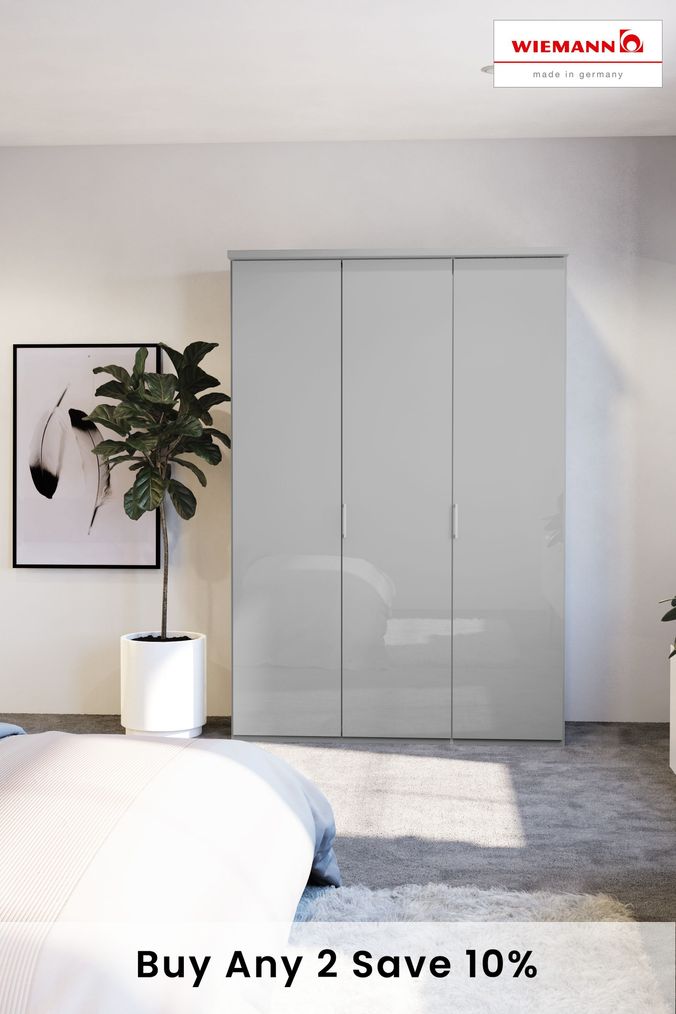 Grey gloss wardrobes next sale