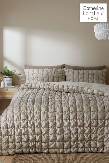 Catherine Lansfield Natural Cosy Puffer Duvet Cover Set (523514) | £30 - £50