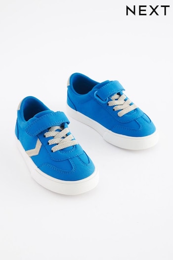 Cobalt Blue Standard Fit (F) Touch Fastening Chevron Trainers (523953) | £16 - £19