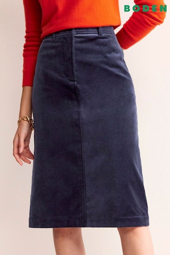 Boden Blue Margot Velvet Midi Skirt (524031) | £85