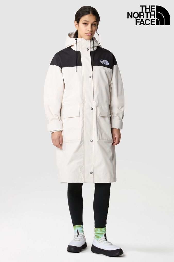North face parka white sales