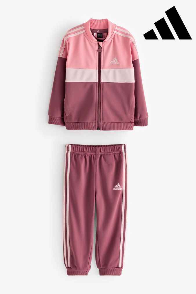Girls pink adidas tracksuit clearance