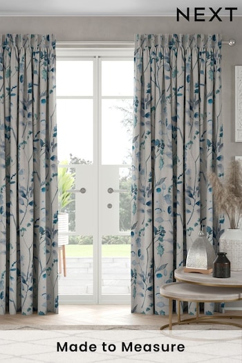 Blue Isla Floral Made To Measure Curtains (524263) | £61