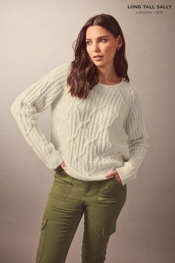 Long Tall Sally Cream Cable Knit Jumper (524278) | £33
