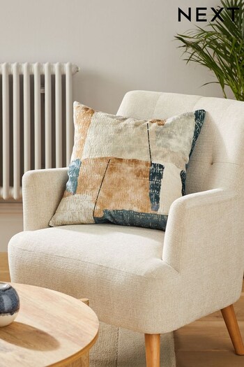 Navy and Neutral Large Abstract Cushion (524386) | £24