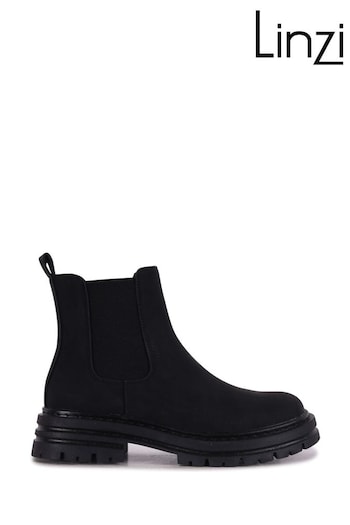 Linzi Black Lennox Ankle Boots with Panelled Detail (524391) | £42