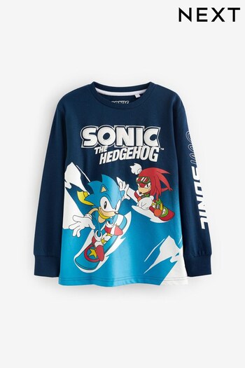 Sonic the Hedgehog Snowboard Blue Long Sleeve License T-Shirt (3-16yrs) (524654) | £14 - £18