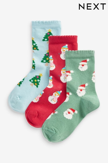 Multi 3 Pack Cotton Rich Christmas Character Ankle Socks (524678) | £5.50 - £7.50