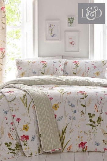D&D White Spring Glade Floral Duvet Cover And Pillowcase Set (524837) | £18 - £35