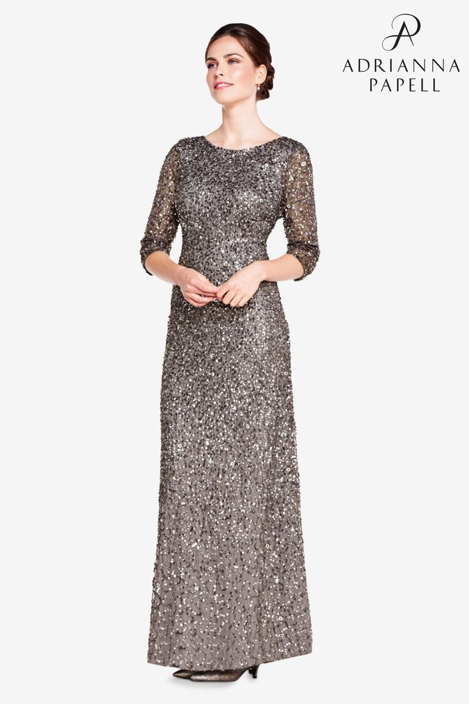 Grey adrianna papell dress hotsell