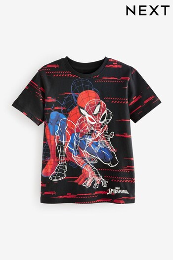 Glitchy Black Spider-Man Short Sleeve T-Shirt (3-16yrs) (525111) | £14 - £18