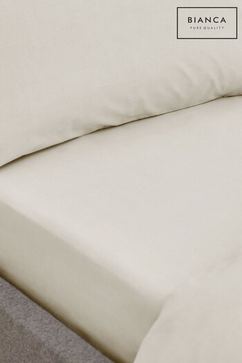 Bianca Natural 200 Thread Count Organic Cotton Fitted Sheet (525123) | £20 - £33