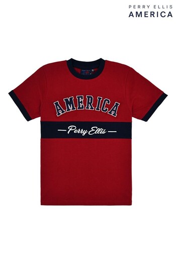 Perry Ellis America Boys Red Printed Logo T-Shirt (525177) | £17 - £19