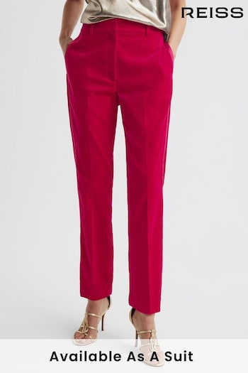Reiss Pink Rosa Velvet Tapered Trousers (525641) | £198