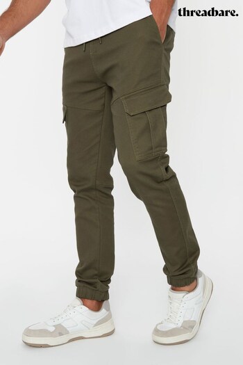 Threadbare Green Cotton Blend Cuffed Cargo Pocket Trousers (525724) | £35