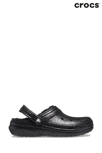 Crocs Sandals Classic Glitter Lined Black Clogs (525735) | £60