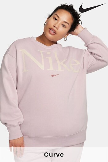 Nike for Pale Pink Curve Oversized Varsity Crew Sweatshirt (525883) | £60