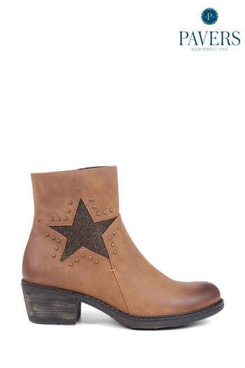 Pavers Natural Star Detail Ankle Boots (525919) | £48