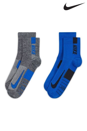 Nike Blue Multiplier Running Ankle Socks 2 Pack (525933) | £17