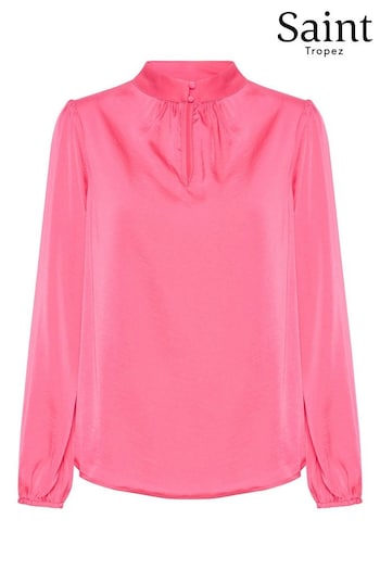 Saint Tropez Pink Laireen Long Sleeve Blouse (525960) | £50